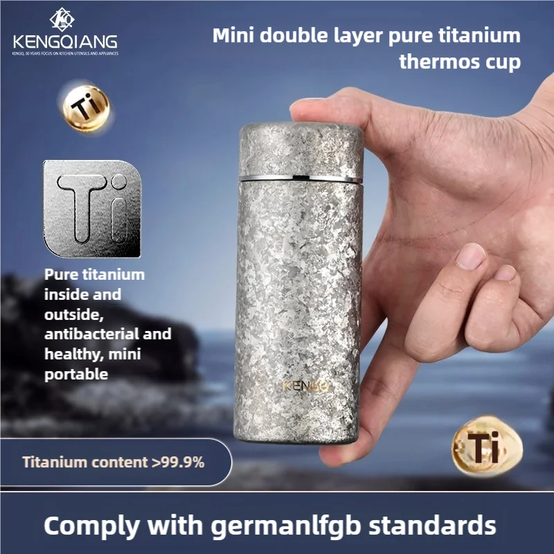 Pure titanium mini insulated cup small pocket Thermos water vacuum cup high-end ultra light titanium cup
Pure titanium mini insulated cup small pocket Thermos water vacuum cup high-end ultra light titanium cup