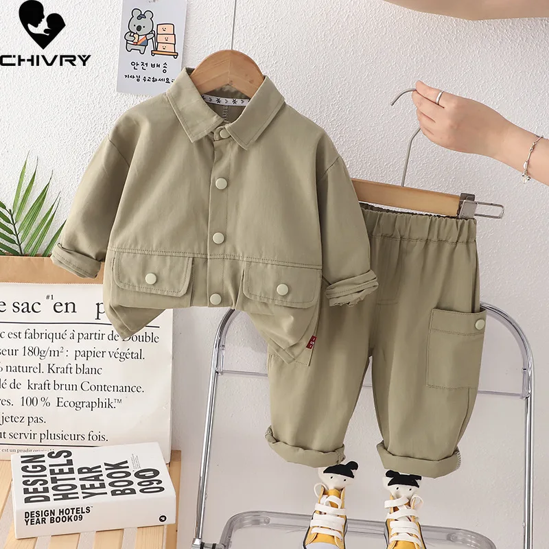 New 2023 Kids Baby Spring Autumn Fashion Solid Lapel Long Sleeve Pocket Jacket Tops with Pants Boys Casual Clothing Sets
New 2023 Kids Baby Spring Autumn Fashion Solid Lapel Long Sleeve Pocket Jacket Tops with Pants Boys Casual Clothing Sets