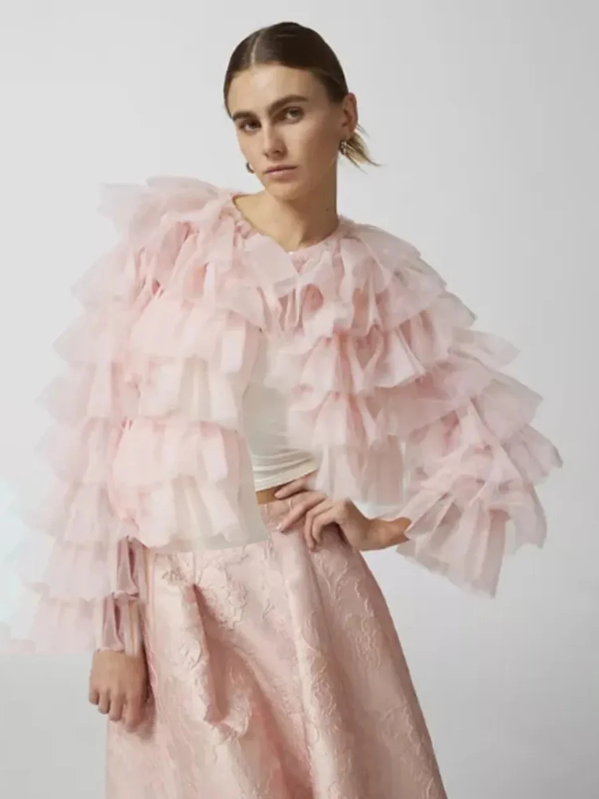 VGH Korean Sle Loose round Ne Embellied Hem irt Gauze Top Luxury Retro Women's Sweet Sle Princ Fit Polyester Lon...
VGH Korean Sle Loose round Ne Embellied Hem irt Gauze Top Luxury Retro Women's Sweet Sle Princ Fit Polyester Lon...