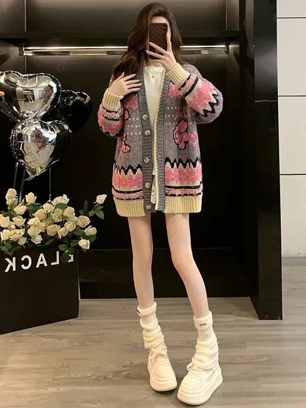 Spring 2026 Women's Lazy Style Knitted Open Cardigan Loose V-Neck Slimming Personality Long Sleeve Top Sweet Style Online Exc...
Spring 2026 Women's Lazy Style Knitted Open Cardigan Loose V-Neck Slimming Personality Long Sleeve Top Sweet Style Online Exc...