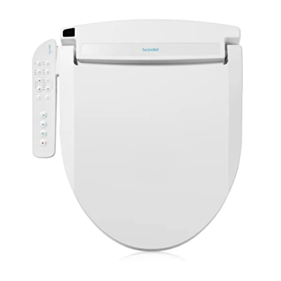 Electric bidet toilet seat for round toilets, white ABS plastic with stainless-steel nozzle, warm water wash and strong wash mo
Electric bidet toilet seat for round toilets, white ABS plastic with stainless-steel nozzle, warm water wash and strong wash mo