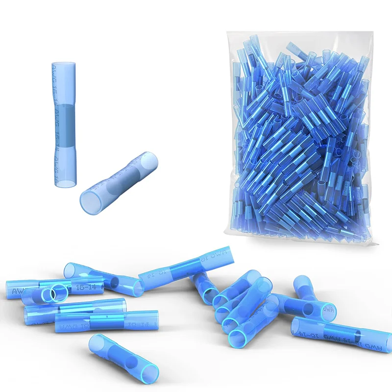 50Pcs Marine Grade Heat Shrink Crimp Connectors 16-14 AWG Blue Insulated Waterproof
50Pcs Marine Grade Heat Shrink Crimp Connectors 16-14 AWG Blue Insulated Waterproof