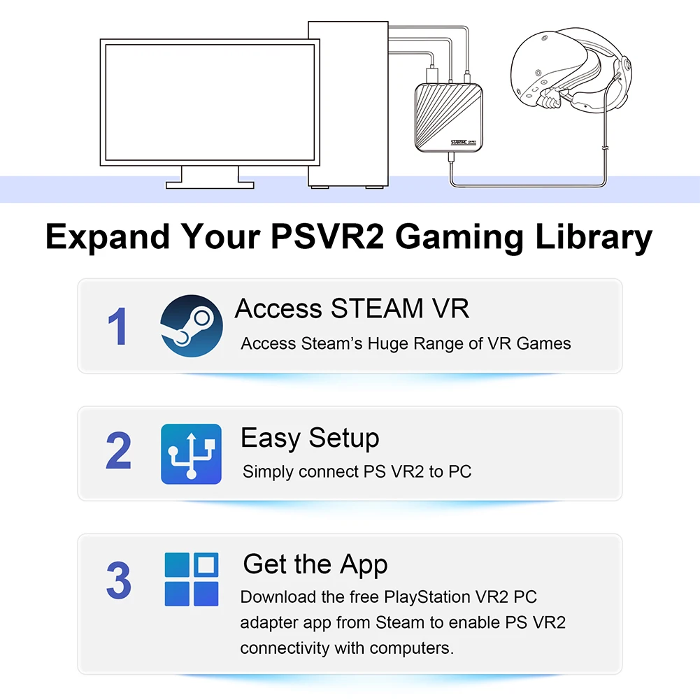 Адаптер для ПК PS VR2, адаптер питания и кабель DP, компьютерный адаптер для конвертера ПК с ОС Windows, игровые аксессуары
Адаптер для ПК PS VR2, адаптер питания и кабель DP, компьютерный адаптер для конвертера ПК с ОС Windows, игровые аксессуары