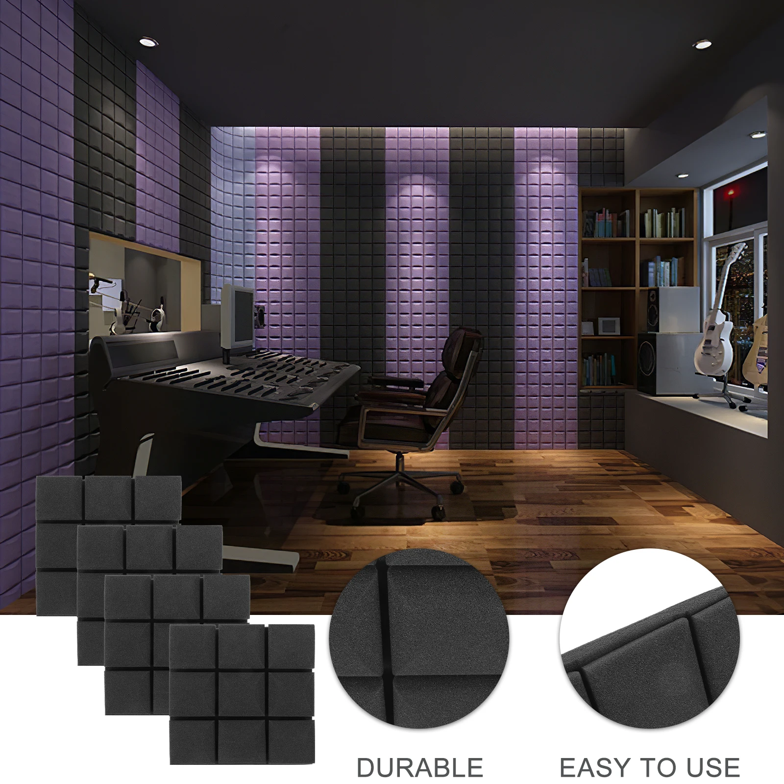 4pcs Sound Absorbing Cotton Panels Foam Wall Insulation Noise Dampening Acoustic Sponge Studio Equipment for Home Office
4pcs Sound Absorbing Cotton Panels Foam Wall Insulation Noise Dampening Acoustic Sponge Studio Equipment for Home Office