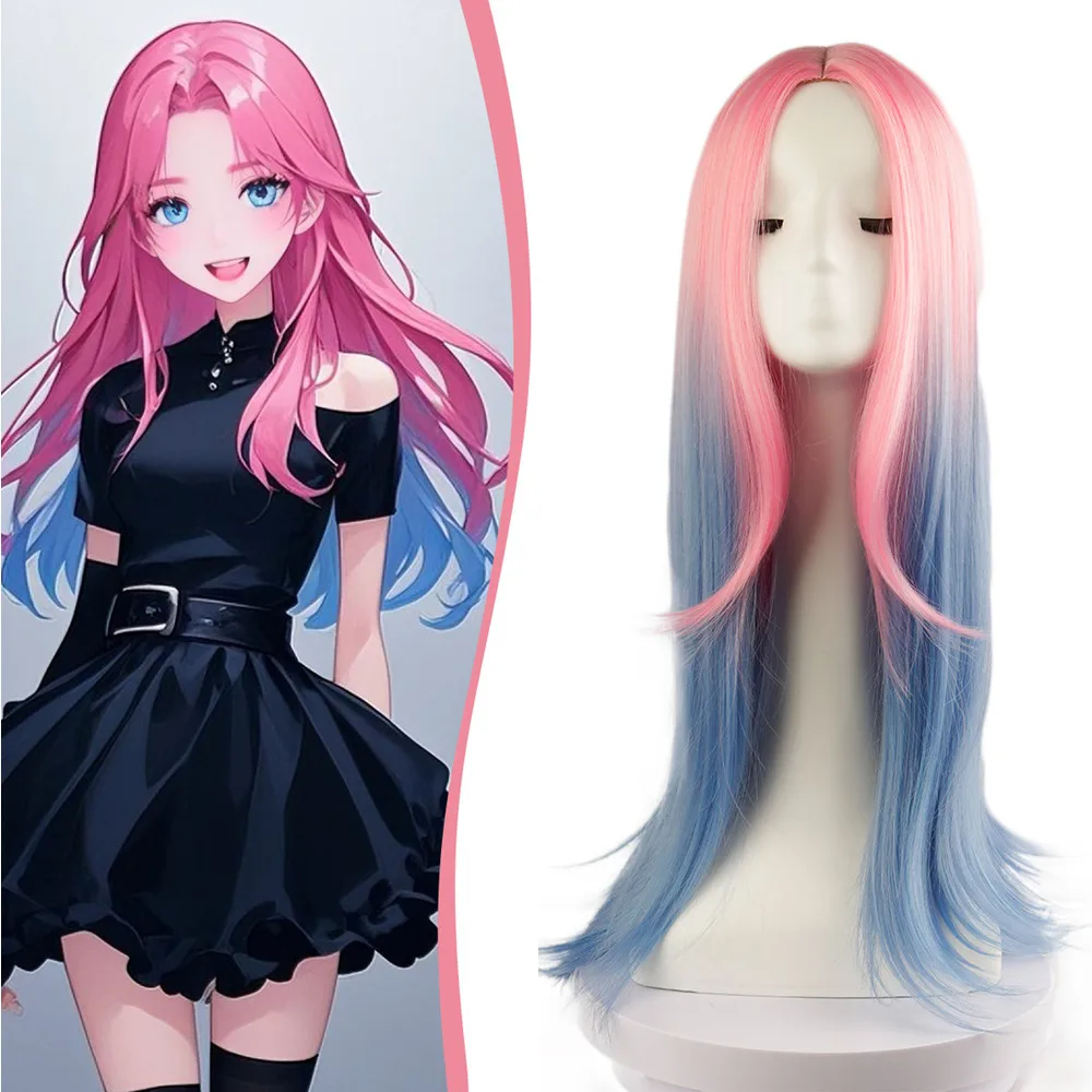SQRDGQ Synthetic Hair Cosplay Wigs Women 28inch Middle Part Straight Hair Woman Wigs Ombre Pink Blue Women's Wigs Cosplay Anime
SQRDGQ Synthetic Hair Cosplay Wigs Women 28inch Middle Part Straight Hair Woman Wigs Ombre Pink Blue Women's Wigs Cosplay Anime
