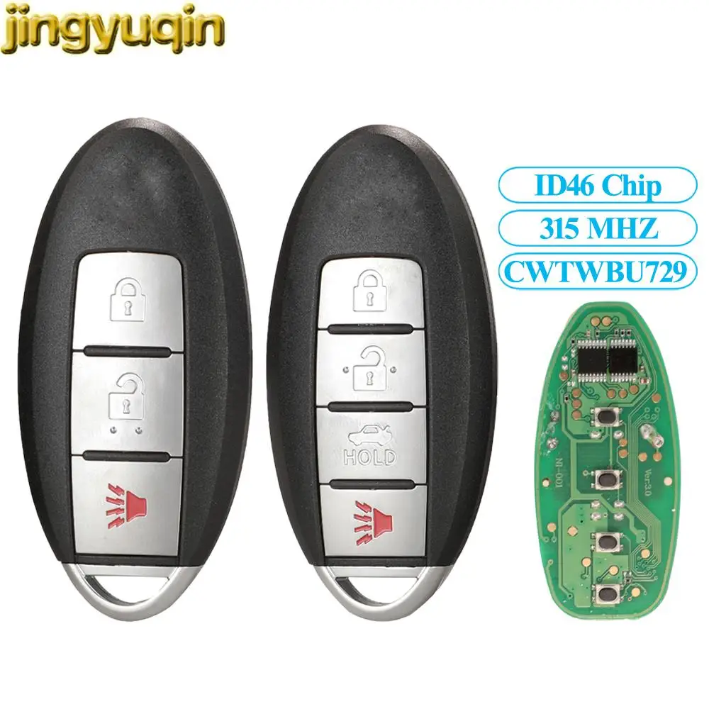Jingyuqin Revolving Remote Car Key Fob 315MHz ID46 Chip For Nissan Tllda Old Style 3/4Buttons Smart Card CWTWBU729
Jingyuqin Revolving Remote Car Key Fob 315MHz ID46 Chip For Nissan Tllda Old Style 3/4Buttons Smart Card CWTWBU729