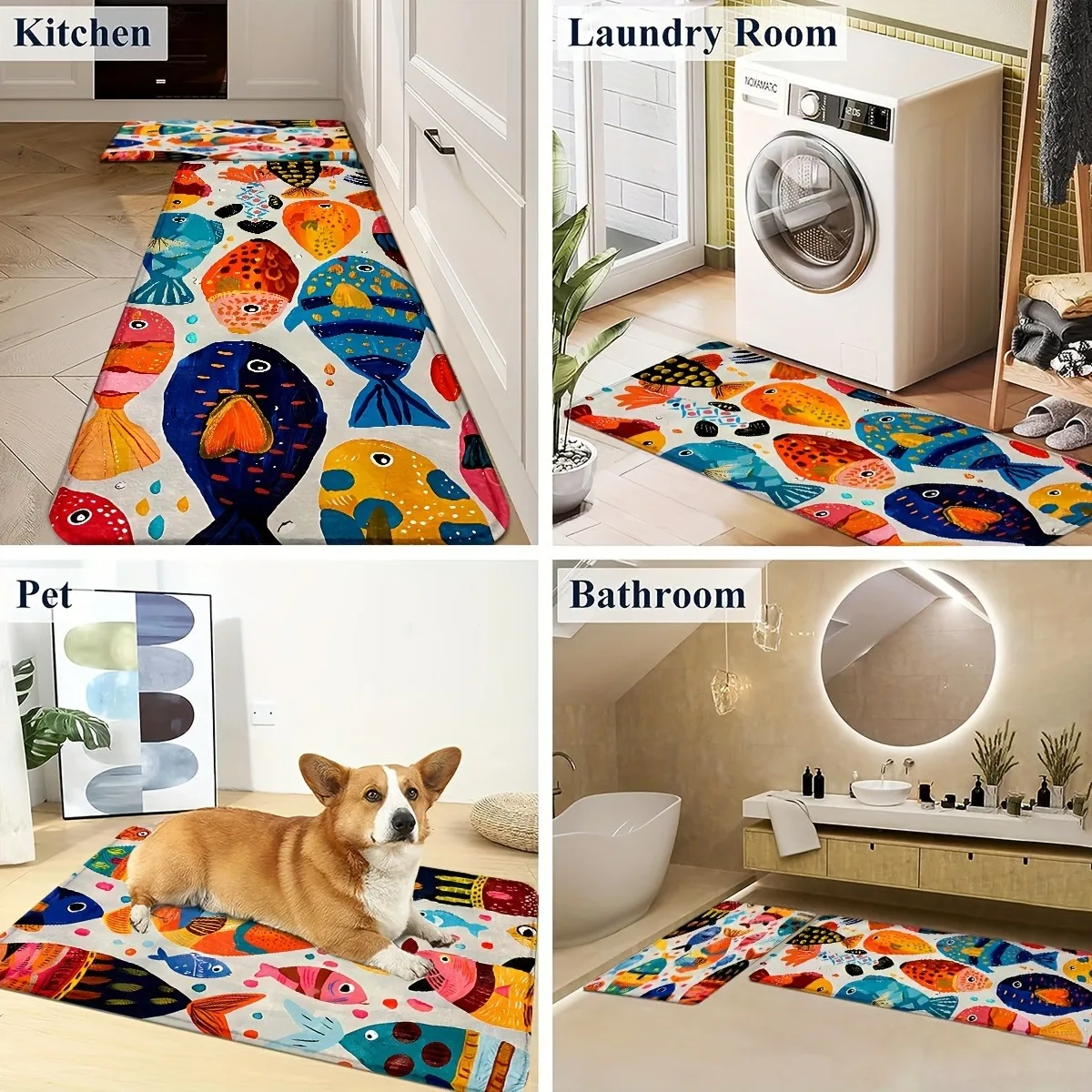 1PC Fish arts Pattern Kitchen Rugs Non-Slip Home Door Mats Pop design Bathroom Rugs Bath Mat Carpet for Home Sink Laundry Decor
1PC Fish arts Pattern Kitchen Rugs Non-Slip Home Door Mats Pop design Bathroom Rugs Bath Mat Carpet for Home Sink Laundry Decor