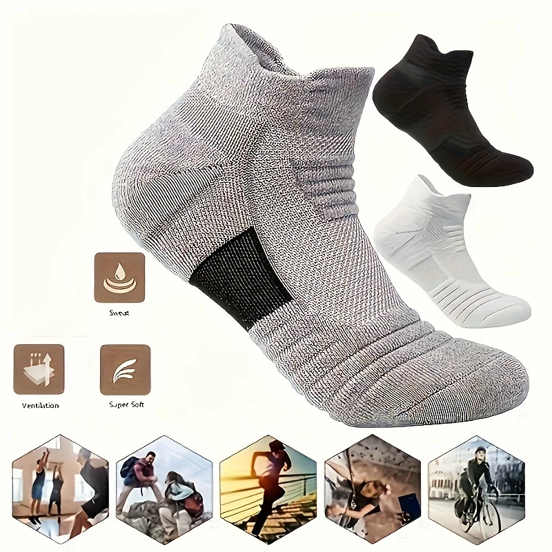 6/3/1 Pairs New Men Sports Running Fitness Flight Short Tube Socks Women's Towel Bottom Basketball Socks Solid Color Black Socks
6/3/1 Pairs New Men Sports Running Fitness Flight Short Tube Socks Women's Towel Bottom Basketball Socks Solid Color Black Socks