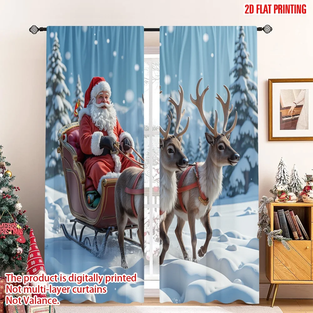 2pcs 2D flat printing Merry Christmas Window Curtains Santa sleigh reindeer forest Polyester Without Electricity Spring Perfect 
2pcs 2D flat printing Merry Christmas Window Curtains Santa sleigh reindeer forest Polyester Without Electricity Spring Perfect
