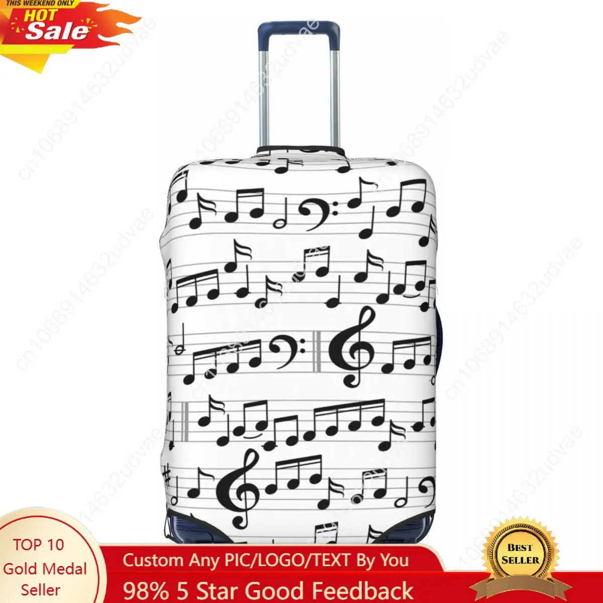 Custom Music Notation Musical Notes Luggage Cover Protector Fashion Travel Suitcase Covers for 18-32 Inch
Custom Music Notation Musical Notes Luggage Cover Protector Fashion Travel Suitcase Covers for 18-32 Inch