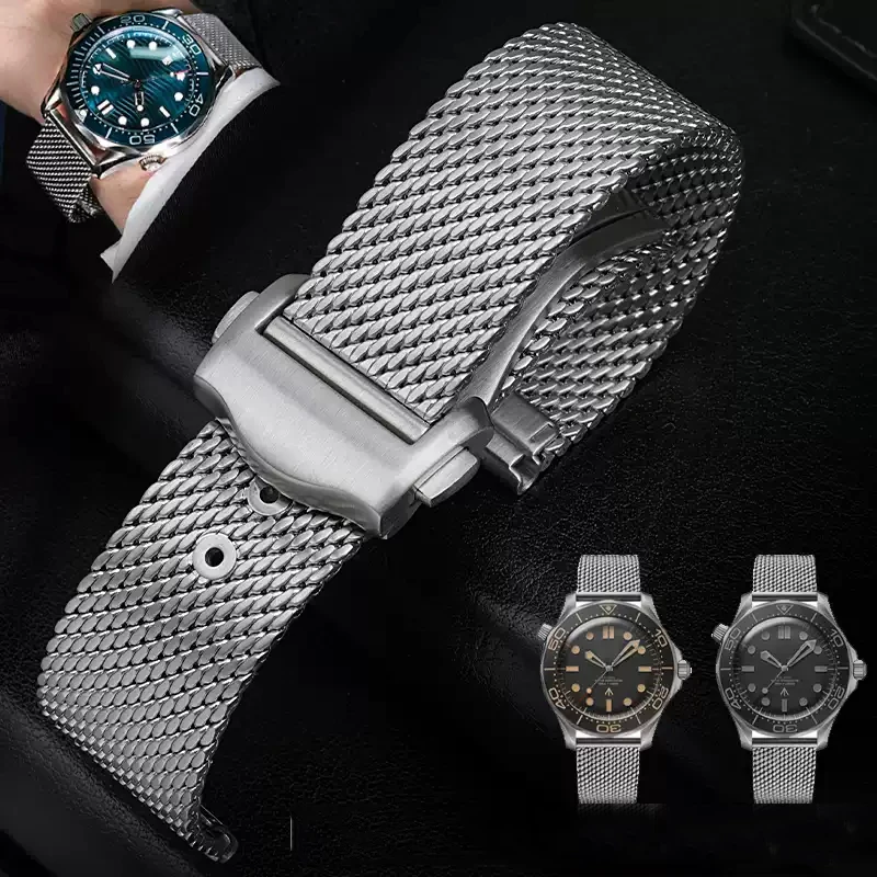 20mm Stainless Steel Watch Strap for Seiko for Omega Seamaster 007 Diving Wrist Band Milanese Mesh Strap Folding Buckle Bracelet
20mm Stainless Steel Watch Strap for Seiko for Omega Seamaster 007 Diving Wrist Band Milanese Mesh Strap Folding Buckle Bracelet
