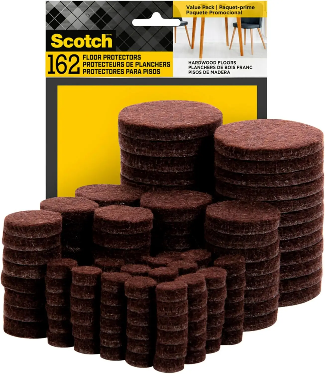 162 PCS Felt Furniture Pads for Hardwood Floors, Round, Assorted Sizes, Self-Stick, Protect from Scratches
162 PCS Felt Furniture Pads for Hardwood Floors, Round, Assorted Sizes, Self-Stick, Protect from Scratches