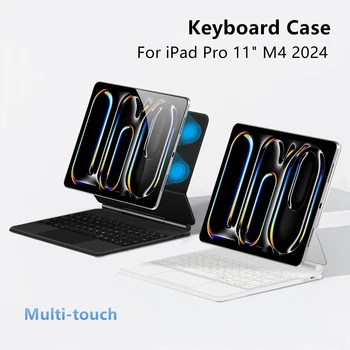 Keyboard Case For iPad Pro 11 Inch (M4) 2024 Magnetic Smart Magic Keyboards Folio Cover Backlight With Multi-Touch Trackpad