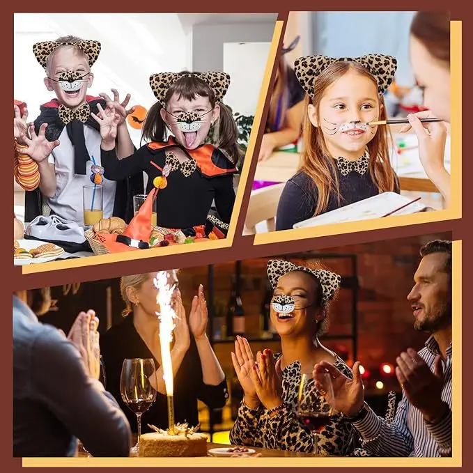 Повязка на голову с леопардовыми кошачьими ушками для Хэллоуина, аксессуар для макияжа, танцев, вечеринок, костюмированных мероприятий
Повязка на голову с леопардовыми кошачьими ушками для Хэллоуина, аксессуар для макияжа, танцев, вечеринок, костюмированных мероприятий