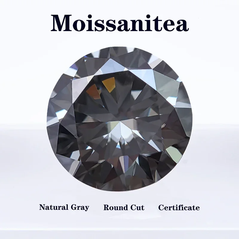 Moissanite Round Cut Natural Gray Charms Gemstone for Jewelry Making DIY Ring Necklace Earrings Main Materials with Certificate
Moissanite Round Cut Natural Gray Charms Gemstone for Jewelry Making DIY Ring Necklace Earrings Main Materials with Certificate