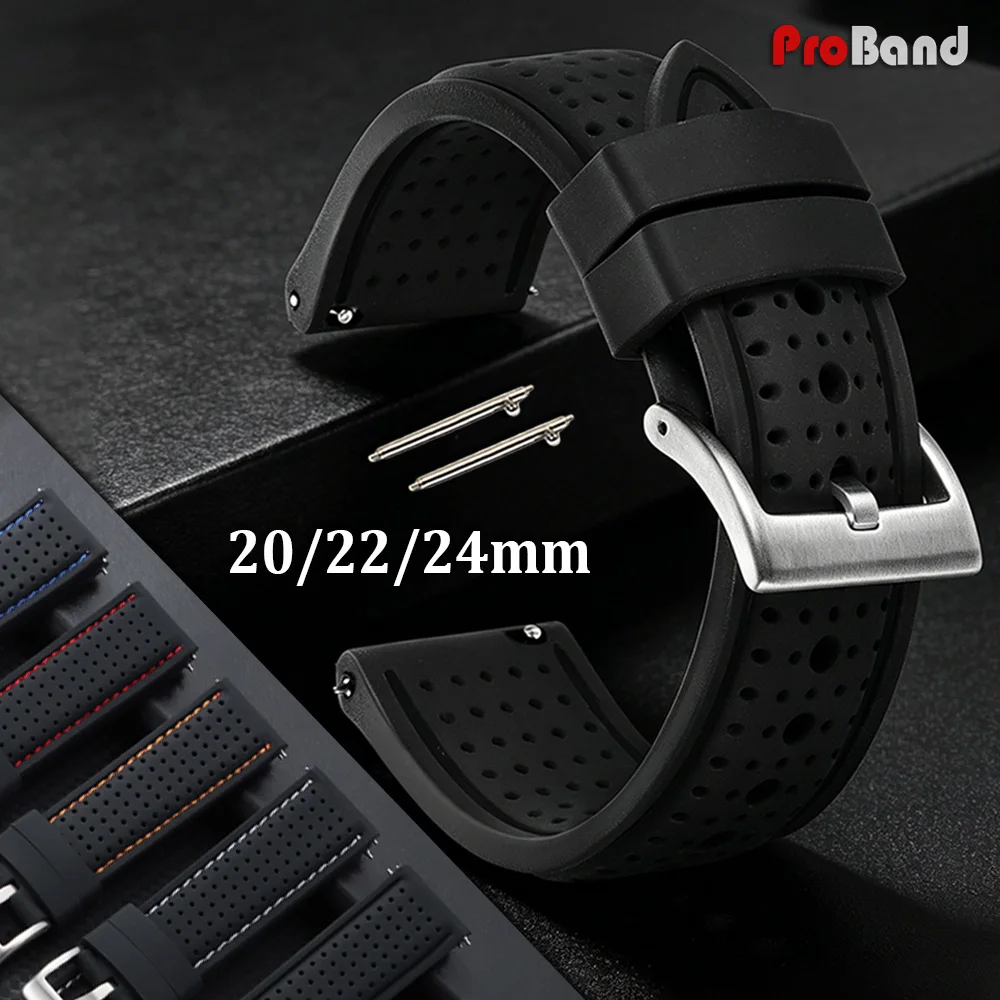 Premium Silicone Watch Band Waterproof Soft Rubber Watch Strap 20mm 22mm 24mm Breathable Universal Watch Replacement Bracelet
Premium Silicone Watch Band Waterproof Soft Rubber Watch Strap 20mm 22mm 24mm Breathable Universal Watch Replacement Bracelet