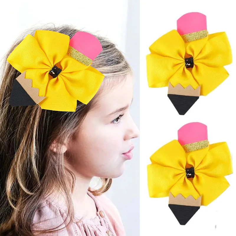 Oaoleer Back To School Pencil Ribbon Bow Hair Clip for Baby Girl Cute Solid Bowknote Hair Grips kids Headwear Hair Accessorieses
Oaoleer Back To School Pencil Ribbon Bow Hair Clip for Baby Girl Cute Solid Bowknote Hair Grips kids Headwear Hair Accessorieses