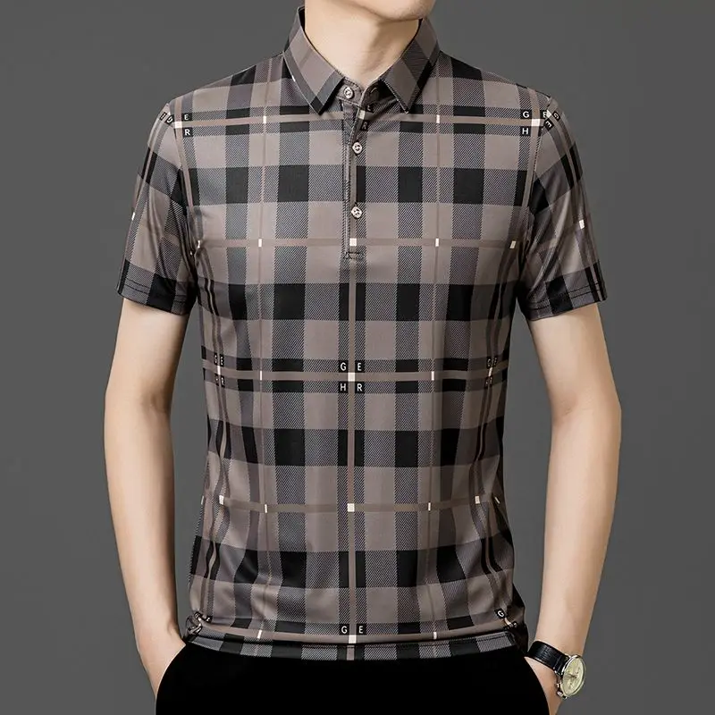 Новая модная приталенная мужская рубашка-поло с коротким рукавом | дышащая быстросохнущая деловая клетчатая футболка
Новая модная приталенная мужская рубашка-поло с коротким рукавом | дышащая быстросохнущая деловая клетчатая футболка