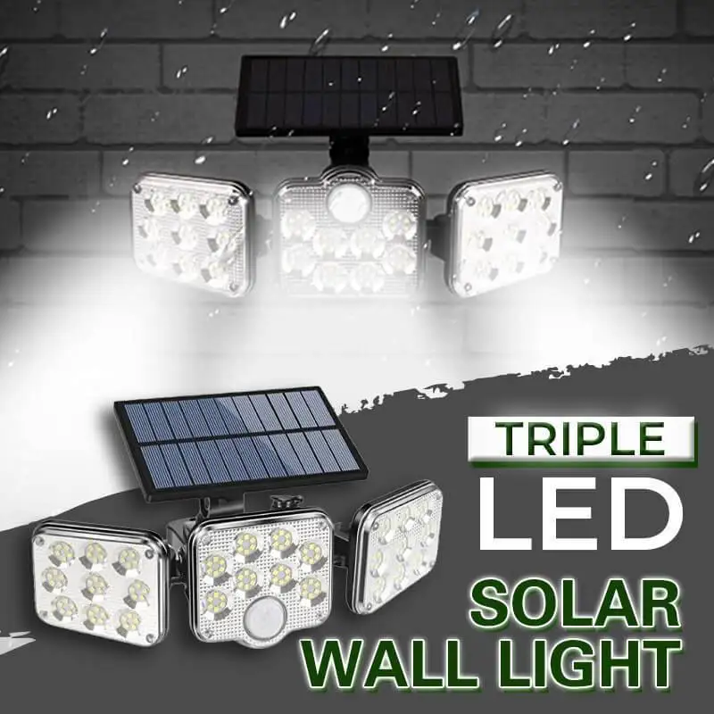 Triple LED Solar Wall Light Remote Control Motion Sensor Waterproof IP65 Lighting for Outdoor Garden Garage Yard Street Lamps
Triple LED Solar Wall Light Remote Control Motion Sensor Waterproof IP65 Lighting for Outdoor Garden Garage Yard Street Lamps