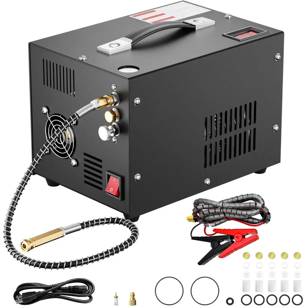 Portable High-Pressure Air Compressor for PCP Guns, 4500PSI/30Mpa, 12V/120V, Manual Control, Suitable for Paintball and Airsoft
Portable High-Pressure Air Compressor for PCP Guns, 4500PSI/30Mpa, 12V/120V, Manual Control, Suitable for Paintball and Airsoft