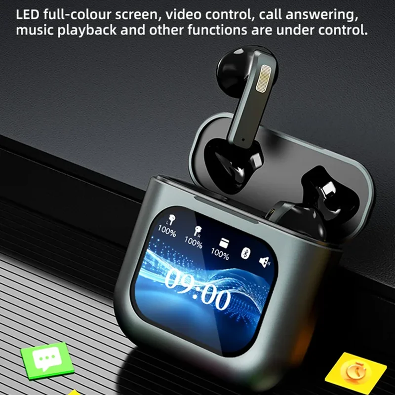 Smart Screen Touch Bluetooth Earphones Built-in 8GB Storage APP Control Video Switch Noise Reduction Message Reminder Earbuds
Smart Screen Touch Bluetooth Earphones Built-in 8GB Storage APP Control Video Switch Noise Reduction Message Reminder Earbuds