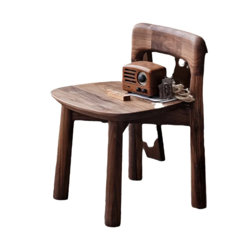 Walnut children's back chair solid wood furniture living room shoe change stool home gift light luxury
Walnut children's back chair solid wood furniture living room shoe change stool home gift light luxury