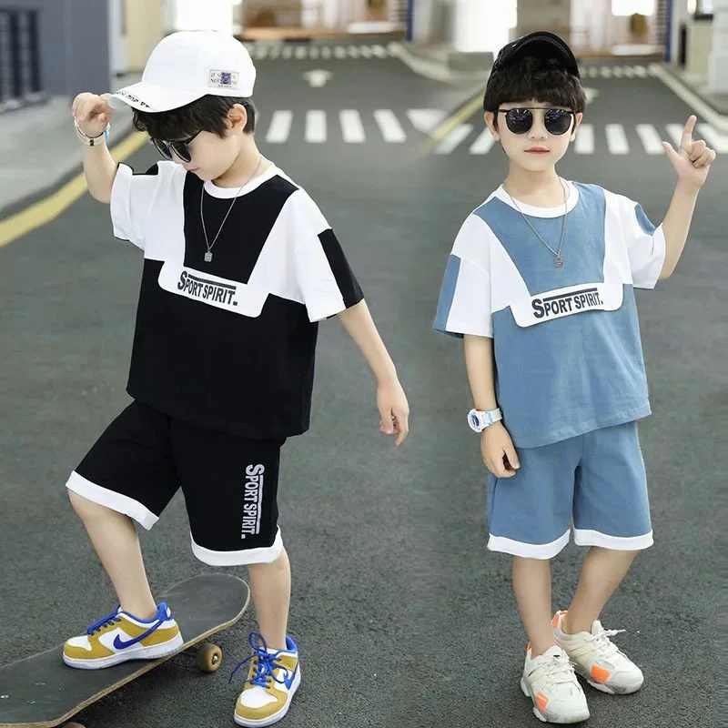 Summer Teenage Boy Short Sleeve Clothes Set Children Letter Print Top and Bottom 2 Pieces Suit Kid T-shirts Shorts Tracksuit
Summer Teenage Boy Short Sleeve Clothes Set Children Letter Print Top and Bottom 2 Pieces Suit Kid T-shirts Shorts Tracksuit