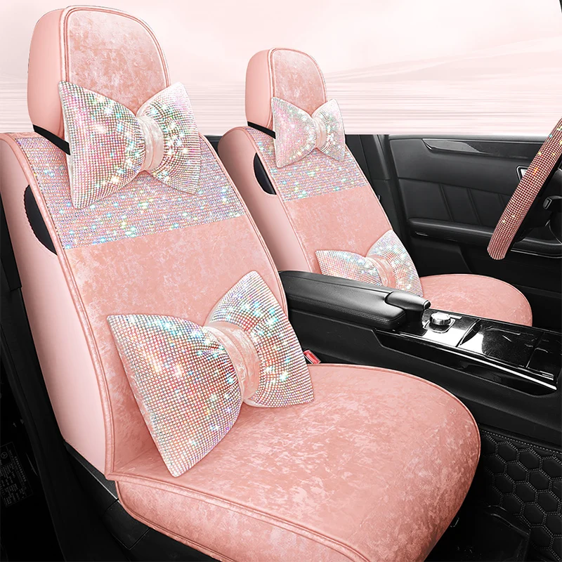 NEW Cute Car Seat Cover Women Universal Breathable Puff Fabric Bowknot/Flower Pink Interior Protector Auto Accessories Pillow
NEW Cute Car Seat Cover Women Universal Breathable Puff Fabric Bowknot/Flower Pink Interior Protector Auto Accessories Pillow