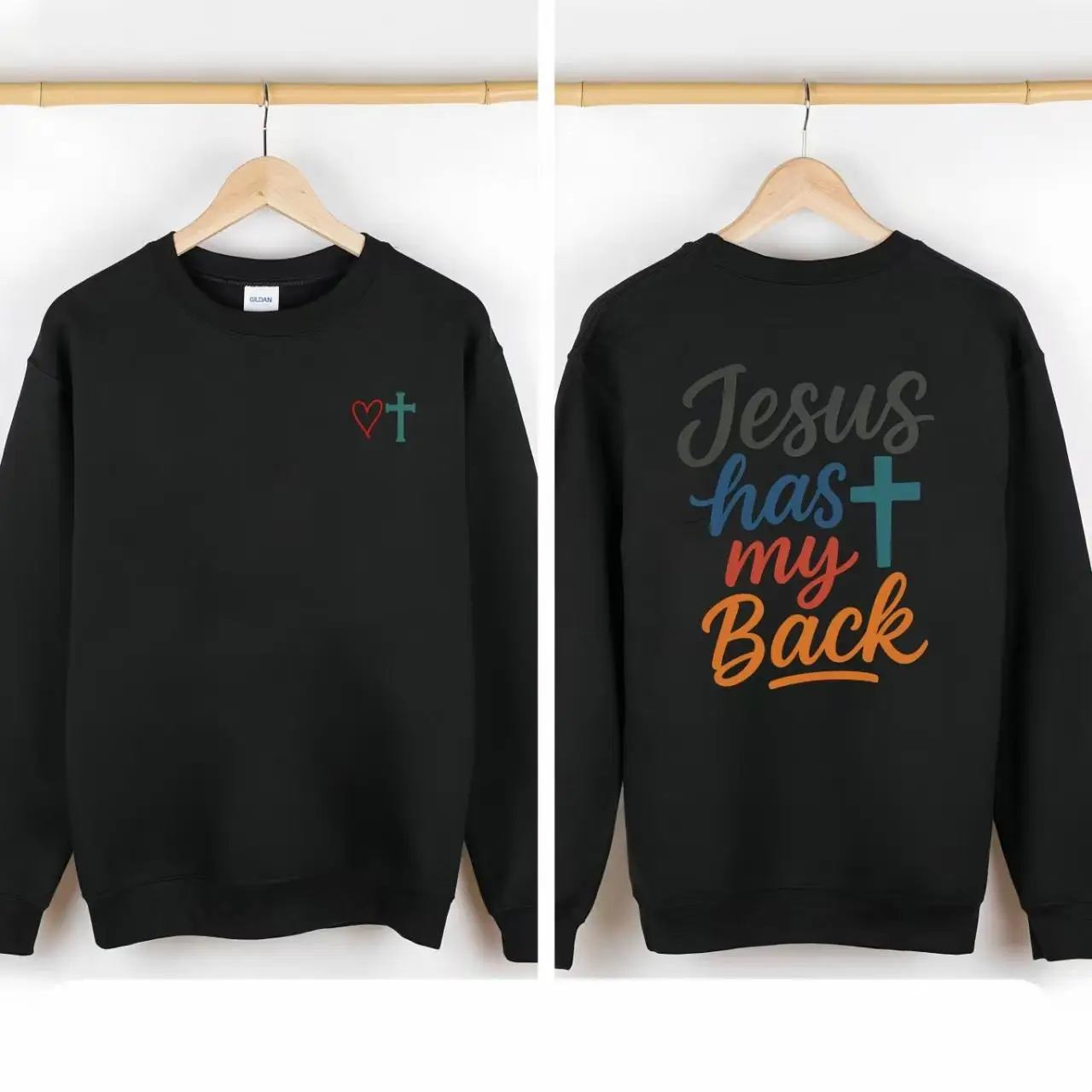 Christian Religious Sweatshirt, Women's "Jesus Has My Back" Graphic Print Pullover Tops, Faith Crewneck Jumper
Christian Religious Sweatshirt, Women's "Jesus Has My Back" Graphic Print Pullover Tops, Faith Crewneck Jumper