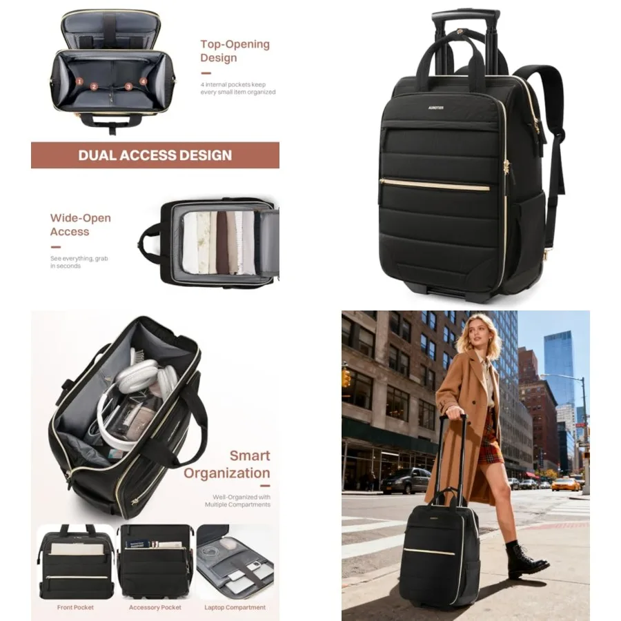 Rolling Puffer Backpack for Women, Travel Backpack with Wheels, 16 Inch Wheeled Laptop Backpck, Dual-Opening Design Overnight C
Rolling Puffer Backpack for Women, Travel Backpack with Wheels, 16 Inch Wheeled Laptop Backpck, Dual-Opening Design Overnight C