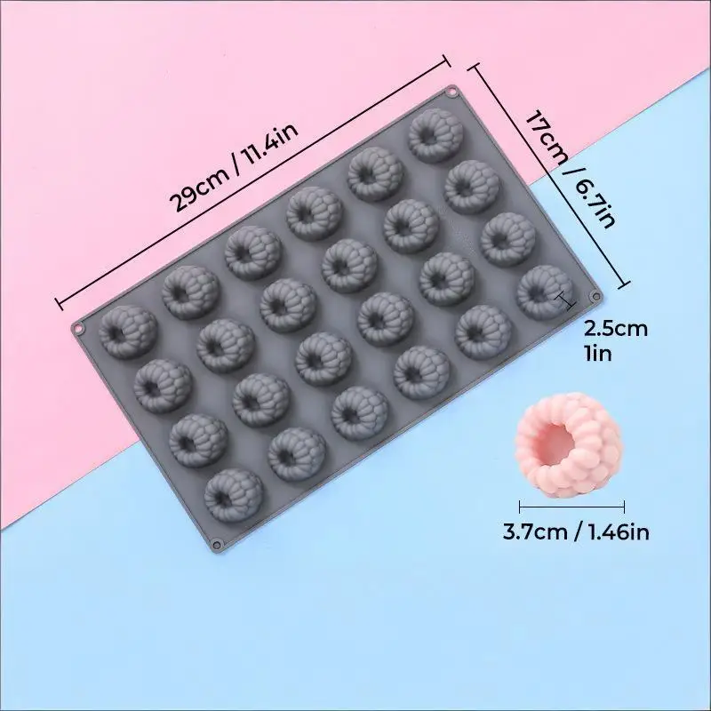 Nonstick Silicone Mold 24 Compartment Raspberry Cake Mousse Tray for Oven Baking Dessert Making Home Kitchen
Nonstick Silicone Mold 24 Compartment Raspberry Cake Mousse Tray for Oven Baking Dessert Making Home Kitchen