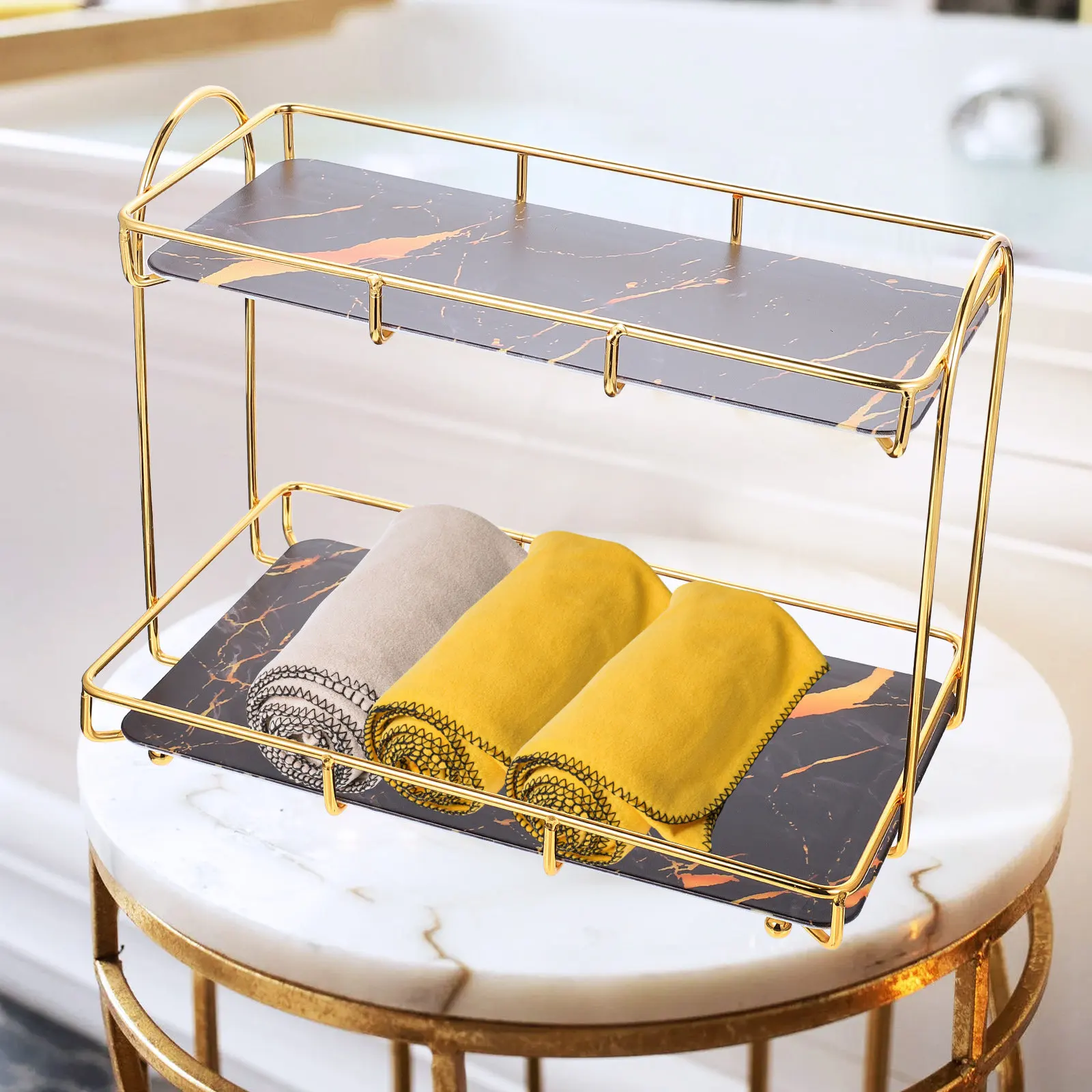 Premium Iron Bathroom Countertop Organizer 2 Tier Toiletry Storage Rack for Cosmetics Skincare Products Space Saving Corner
Premium Iron Bathroom Countertop Organizer 2 Tier Toiletry Storage Rack for Cosmetics Skincare Products Space Saving Corner