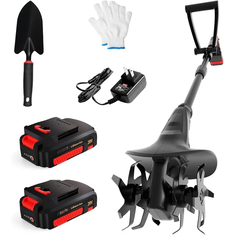 20V Cordless Tiller Cultivator with 24 Steel Tines,7.8-inch Wide Battery Powered Garden Cultivator, Mini Tiller for Gardening
20V Cordless Tiller Cultivator with 24 Steel Tines,7.8-inch Wide Battery Powered Garden Cultivator, Mini Tiller for Gardening