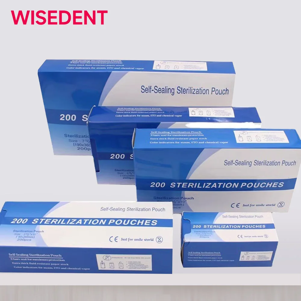 200Pcs/Pack Disposable Dental Self-Sealing Sterilization Pouch Storage Bag Big Small Size Optional
200Pcs/Pack Disposable Dental Self-Sealing Sterilization Pouch Storage Bag Big Small Size Optional