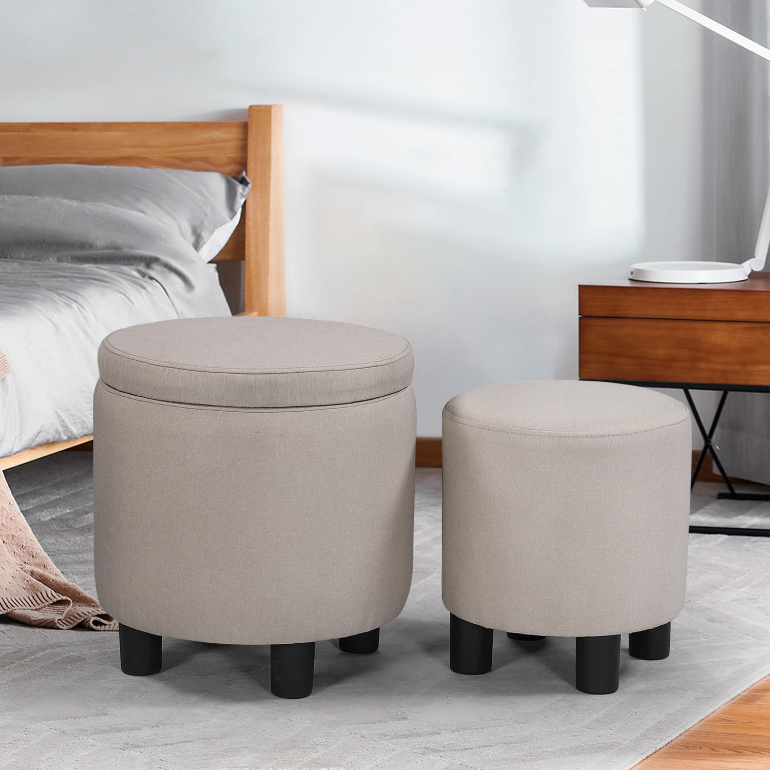 JST Home Decor Upholstered Round Fabric Tufted Footrest 1+1 Ottoman, Ottoman with Storage for Living Room & Bedroom, Decorative
JST Home Decor Upholstered Round Fabric Tufted Footrest 1+1 Ottoman, Ottoman with Storage for Living Room & Bedroom, Decorative