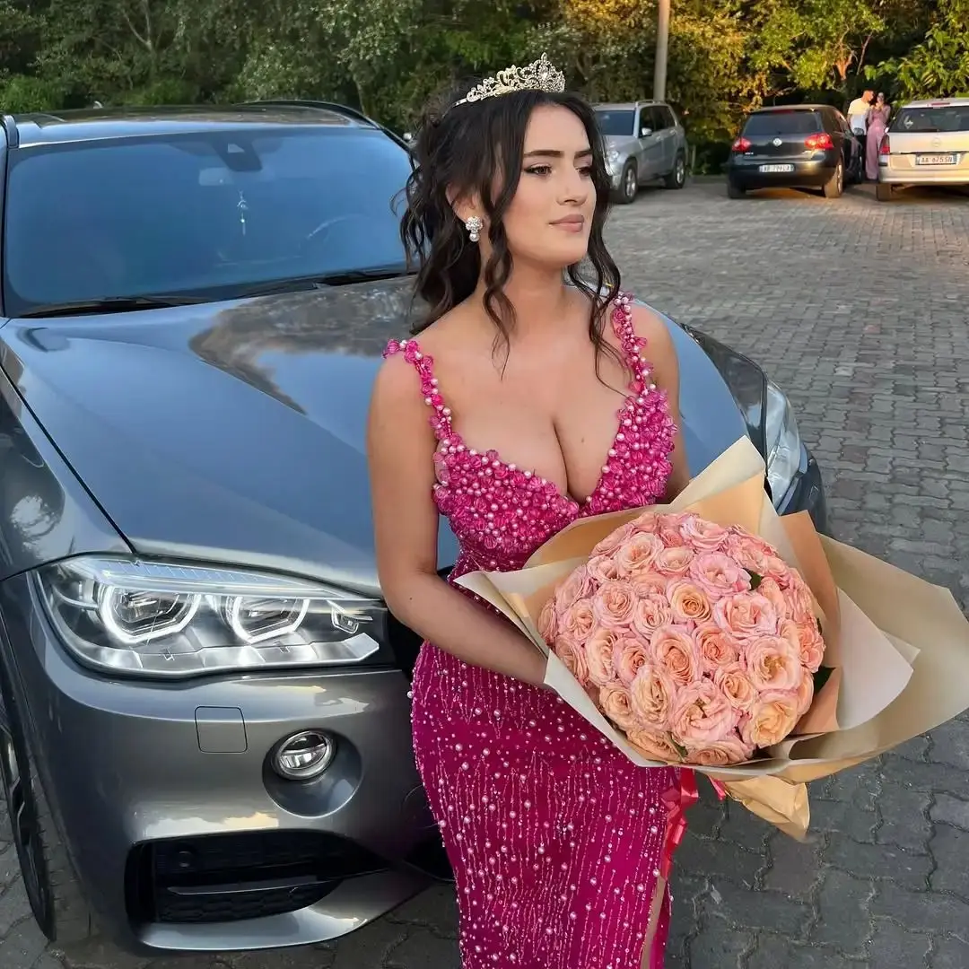 Ofherown Luxury Pearls Mermaid Prom Dresses Spaghetti Straps High Slit Beaded Evening Gowns Lace Aplliques vestidos de fiesta
Ofherown Luxury Pearls Mermaid Prom Dresses Spaghetti Straps High Slit Beaded Evening Gowns Lace Aplliques vestidos de fiesta