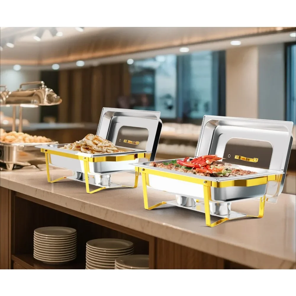 2 PCS 9QT Chafing Dish Stainless Steel Buffet Servers and Warmers with Glass Lid
2 PCS 9QT Chafing Dish Stainless Steel Buffet Servers and Warmers with Glass Lid