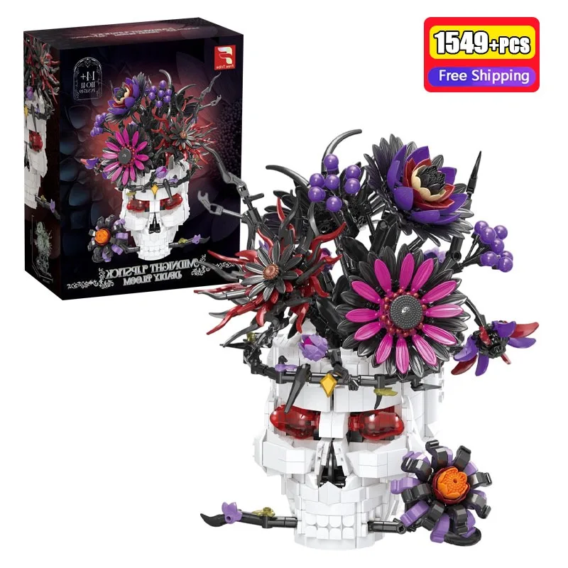 1549Pcs Skull Flower Bouquet Building Blocks Midnight Lipstick Gothic Dark Floral MOC Bricks Set Halloween Toy Gift Home Decor
1549Pcs Skull Flower Bouquet Building Blocks Midnight Lipstick Gothic Dark Floral MOC Bricks Set Halloween Toy Gift Home Decor