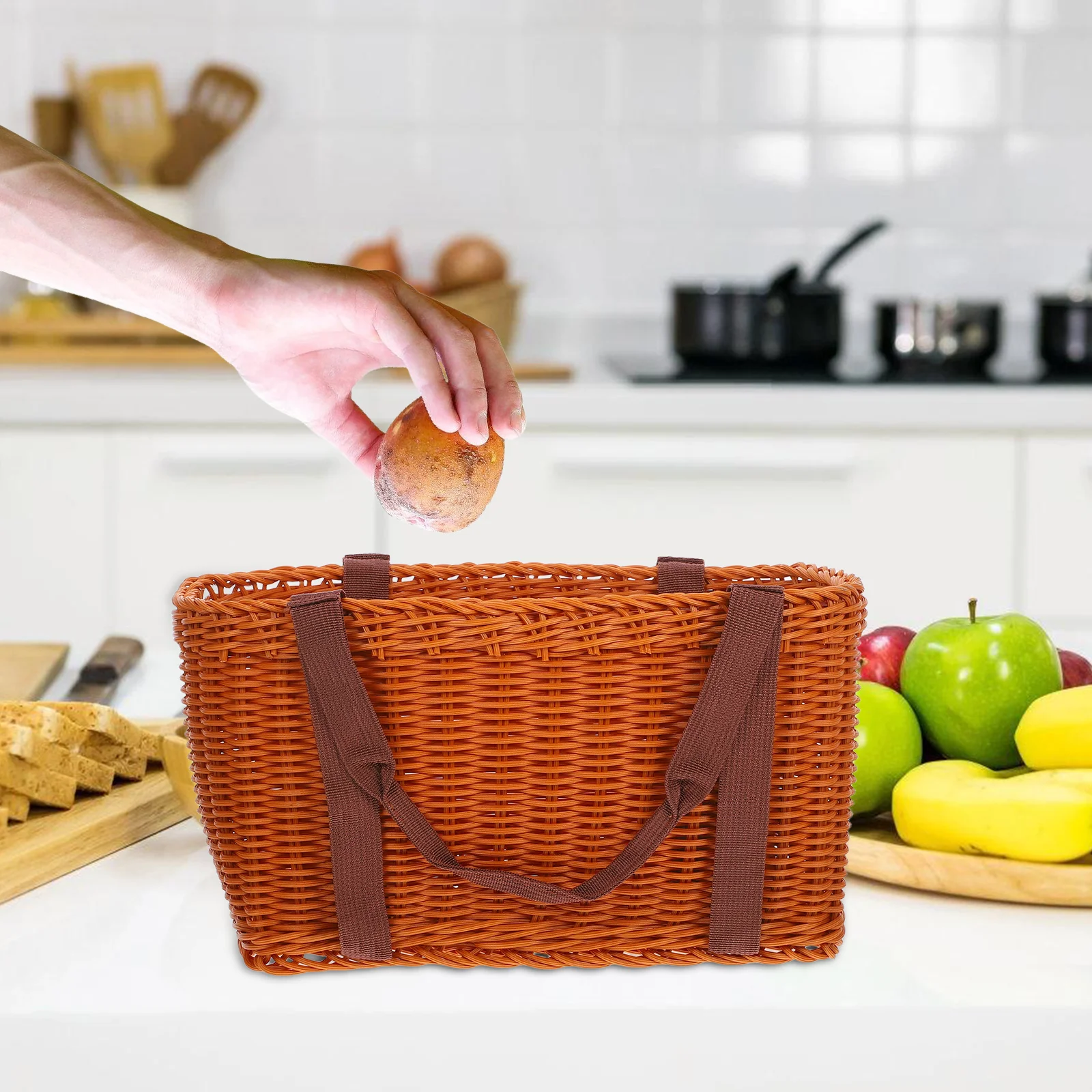 Rattan Shopping Basket Woven Handheld Bag Large Size Portable Storage Kitchen Fruit Container Handmade
Rattan Shopping Basket Woven Handheld Bag Large Size Portable Storage Kitchen Fruit Container Handmade