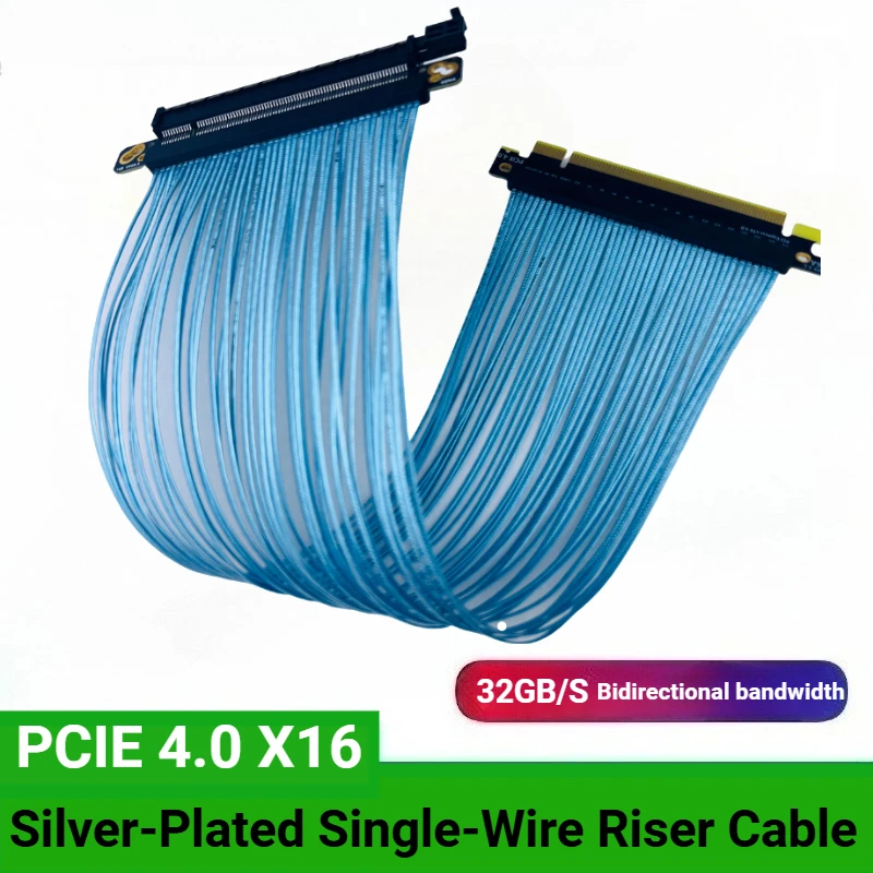 PCIE 4.0 X16 GPU Graphics Card Extension Cable PCI-E 4.0 32GB\S Gen4 5U Silver-Plated Riser Cable for AI Server 4090 Video Cards
PCIE 4.0 X16 GPU Graphics Card Extension Cable PCI-E 4.0 32GB\S Gen4 5U Silver-Plated Riser Cable for AI Server 4090 Video Cards
