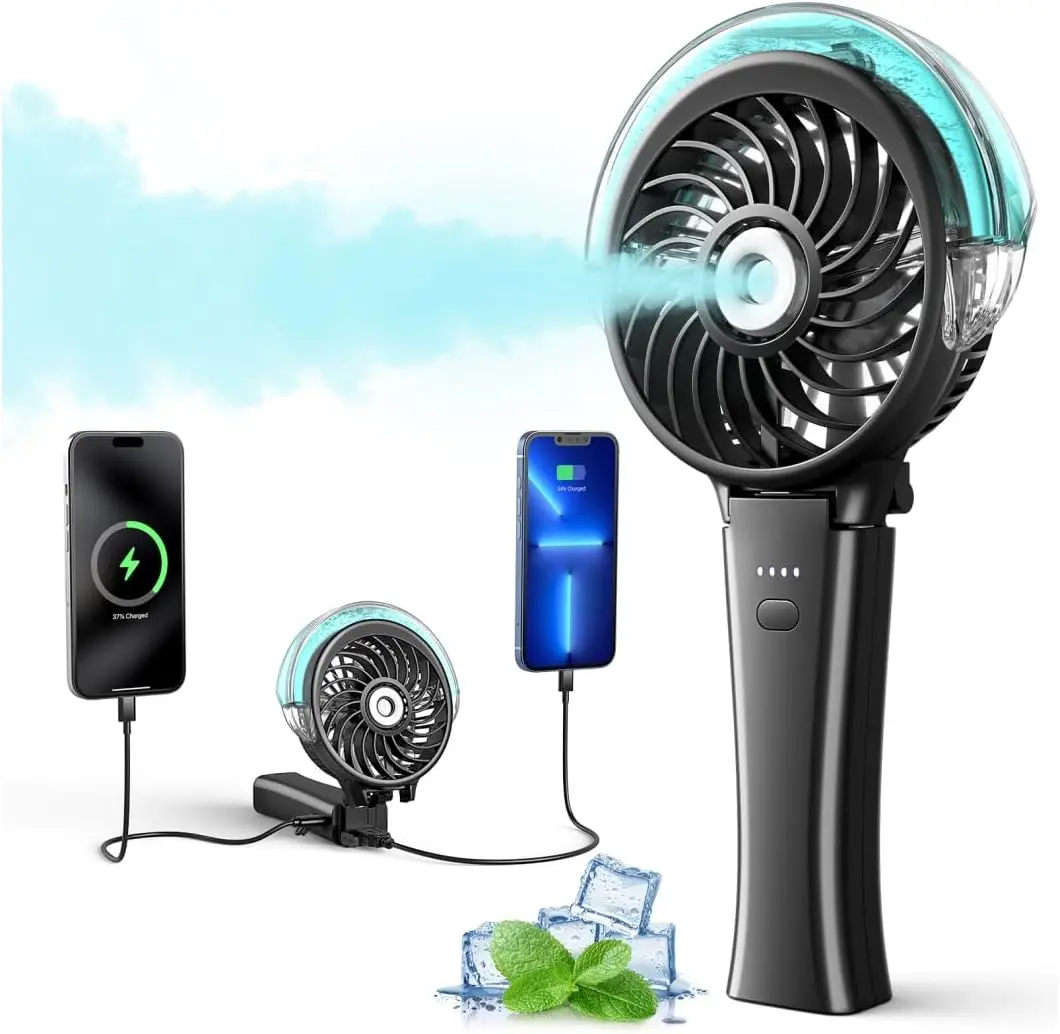 6000mAh Portable Misting Fan with 50ml Tank 20H Runtime 3 Speeds 180 Foldable for Travel Outdoors
6000mAh Portable Misting Fan with 50ml Tank 20H Runtime 3 Speeds 180 Foldable for Travel Outdoors