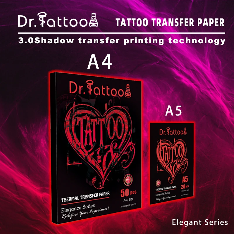 Dr Tattoo World's First A5 Size Tattoo Thermal Transfer Stencil Paper Photo Level Transfer Printing Technology 20 Package
Dr Tattoo World's First A5 Size Tattoo Thermal Transfer Stencil Paper Photo Level Transfer Printing Technology 20 Package