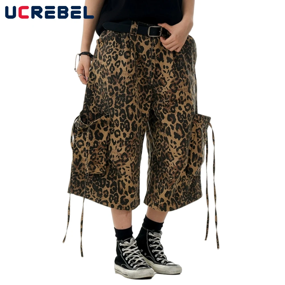 Leopard Cargo Shorts Mens Multi-Pocket Retro High Street Loose Wide Leg Cropped Trousers Men
Leopard Cargo Shorts Mens Multi-Pocket Retro High Street Loose Wide Leg Cropped Trousers Men