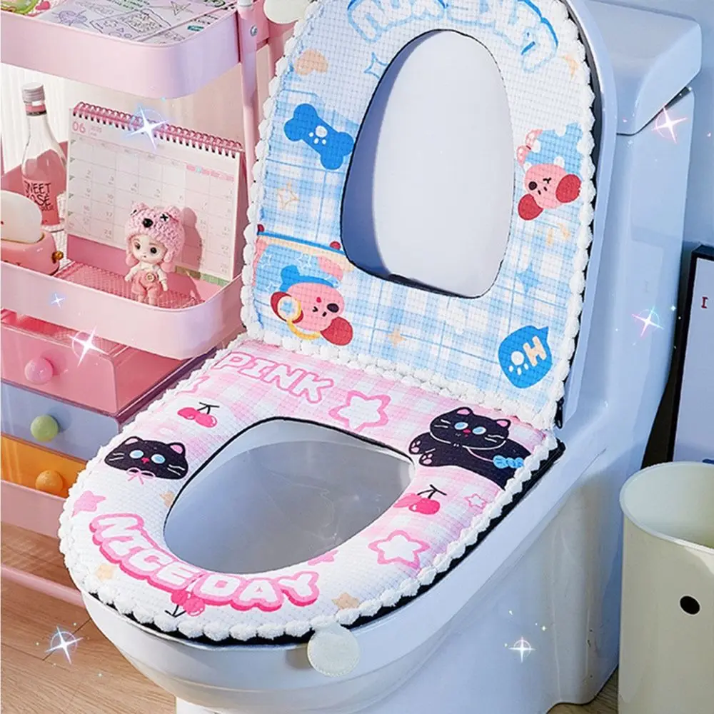 Модная утолщенная накладка на сиденье унитаза с мультяшным рисунком, водонепроницаемая, защищающая от холода, для всех сезонов
Модная утолщенная накладка на сиденье унитаза с мультяшным рисунком, водонепроницаемая, защищающая от холода, для всех сезонов