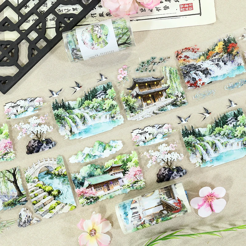 80mm*200cm Vintage Mountain River Tower Landscape PET Tape Creative DIY Journal Material Collage Scrapbooking Stationery
80mm*200cm Vintage Mountain River Tower Landscape PET Tape Creative DIY Journal Material Collage Scrapbooking Stationery