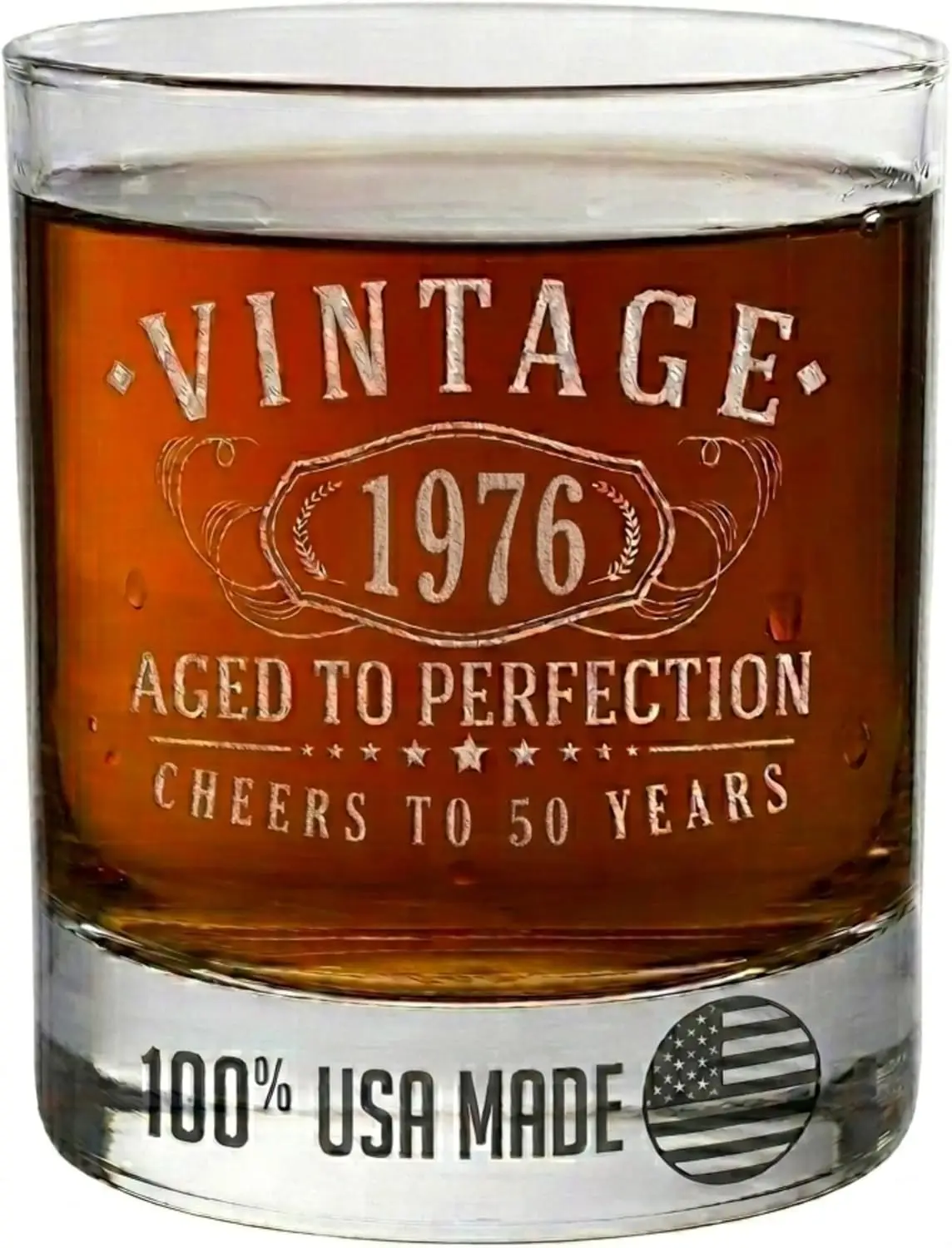 Vintage 1976 Etched Whiskey Glass - 50th Birthday Gift for Men Women - Cheers to 50 Years Old - Bourbon Scotch Dad Mom Anniversary
Vintage 1976 Etched Whiskey Glass - 50th Birthday Gift for Men Women - Cheers to 50 Years Old - Bourbon Scotch Dad Mom Anniversary