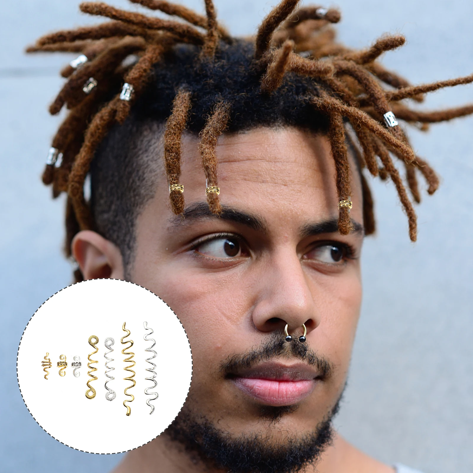 16pcs African Dreadlocks Braid Cuffs Zinc Alloy Spiral Hair Beads for Braiding Lightweight Hold Firmly Easy to Use No Damage
16pcs African Dreadlocks Braid Cuffs Zinc Alloy Spiral Hair Beads for Braiding Lightweight Hold Firmly Easy to Use No Damage