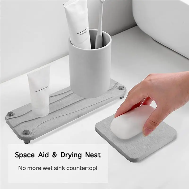 (LBER) Diatomaceous Drying Rack Prevents Moisture Buildup,Instant Dry Sink Organizer of Water Absorbing Stone Light Grey
(LBER) Diatomaceous Drying Rack Prevents Moisture Buildup,Instant Dry Sink Organizer of Water Absorbing Stone Light Grey