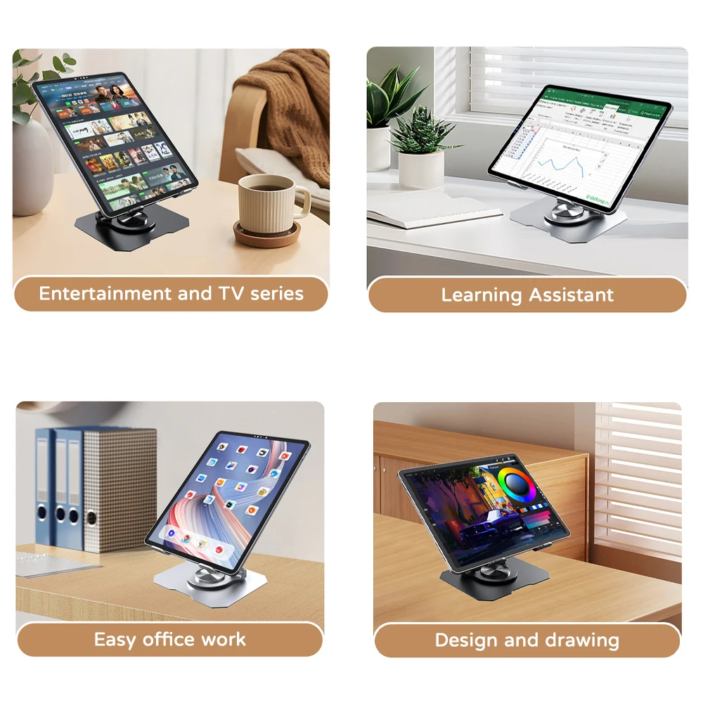 360° Rotatable Tablet Stand Adjustable Foldable Desktop Holder For iPad Pro/Air/Min Laptop Tablet Metal Stand for 4.7-12 Inch
360° Rotatable Tablet Stand Adjustable Foldable Desktop Holder For iPad Pro/Air/Min Laptop Tablet Metal Stand for 4.7-12 Inch