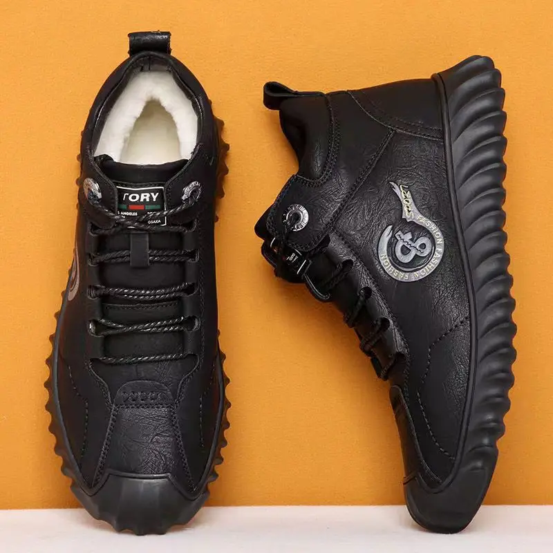 New Men's Cotton Snow Boots Warm Winter Thick High-Top Boots Dad Shoes Fleece-Lined Casual Shoes PU Leather Rubber Sole
New Men's Cotton Snow Boots Warm Winter Thick High-Top Boots Dad Shoes Fleece-Lined Casual Shoes PU Leather Rubber Sole